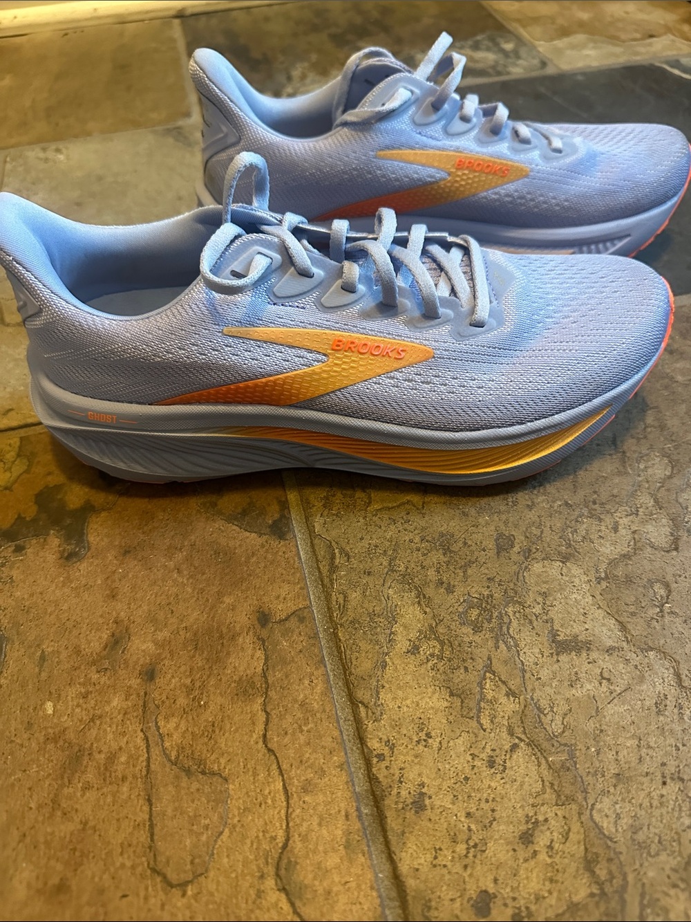 Brooks Ghost 17 Women's Lavender Running Sneakers with Orange Accents